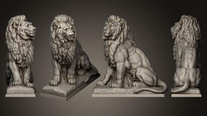 Статуэтки львы тигры сфинксы Lion de la Gileppe